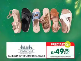 Tottus Redwood SANDALIA YUTE PLATAFORMA MUJER oferta