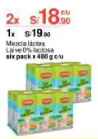 Metro Mezcla láctea LAIVE lactosa six pack 480 g x 2 oferta