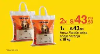 Metro Arroz Faraón extra añejo naranja 10 kg x 2 oferta