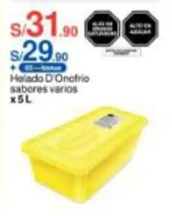 Metro Helado D'Onofrio sabores varios x 5L oferta