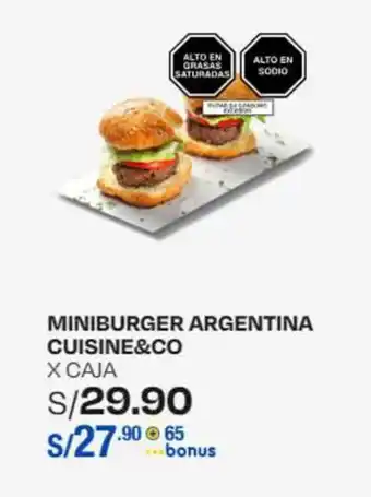 Wong MINIBURGER ARGENTINA CUISINE&CO X CAJA oferta