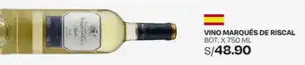 Wong VINO MARQUÉS DE RISCAL BOT. X 750 ML oferta