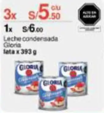Metro Leche condensada Gloria lata x 393 g x 3 oferta