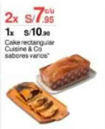 Metro Cake rectangular Cuisine & Co sabores varios x 2 oferta