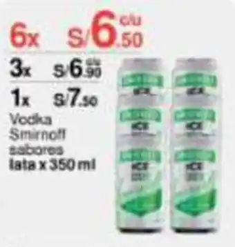 Metro Vodka Smirnoff sabores lata 350 ml x 6 oferta