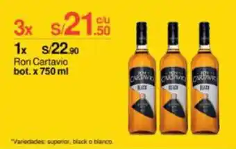 Metro Ron Cartavio bot. 750 ml x 3 oferta