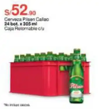 Metro Cerveza Pilsen Calao 24 bot. x 305 ml Caja Retornable c/u oferta