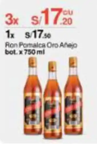 Metro Ron Pomalca Oro Añejo bot. x 750 ml x 3 oferta