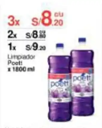 Metro Limpiador Poett 1800 ml x 3 oferta
