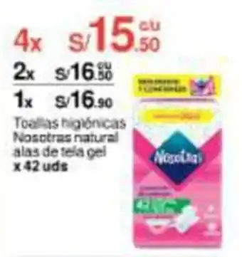 Metro Toallas higiénicas Nosotras natural alas de tela gel 42 uds x 4 oferta