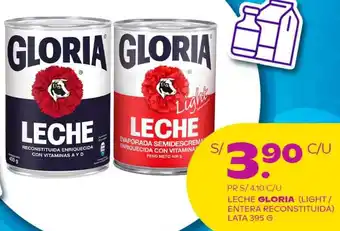 Tambo LECHE GLORIA (LIGHT/ ENTERA RECONSTITUIDA LATA 395G oferta