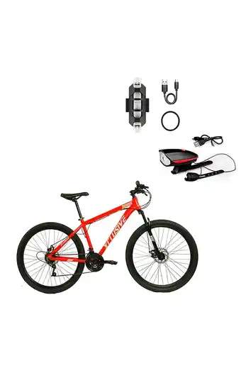 Tiendas EFE Bicicleta aluminio aro 27 xclusive rg f. disco hidráulico + kit de luces delanteras rojo y traseras blanco oferta