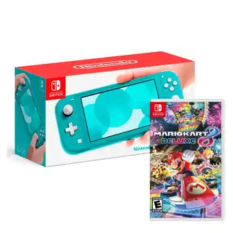 Tiendas EFE Consola nintendo switch lite turquesa + juego mario kart deluxe oferta