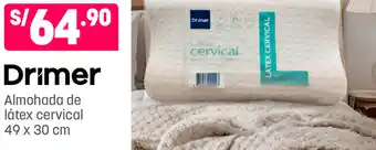 Plaza Vea Almohada de látex cervical 49 x 30 cm oferta