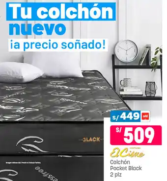 Plaza Vea El Cisne Colchón Pocket Black 2 plz oferta