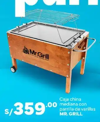 Plaza Vea Caja china .00 mediana con parrilla de varillas MR. GRILL oferta