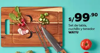 Plaza Vea Set de tabla, cuchillo y tenedor WAYU oferta
