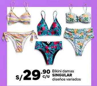 Plaza Vea Bikini damas C/U SINGULAR diseños variados oferta
