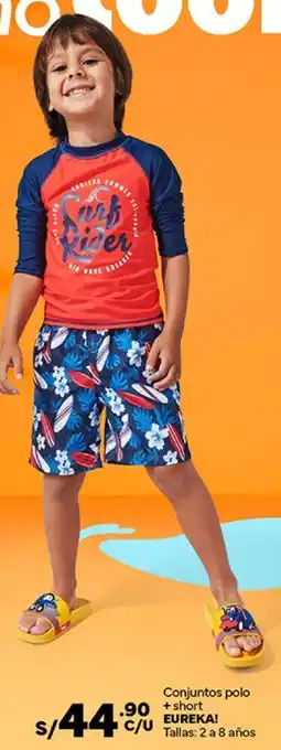Plaza Vea Conjuntos polo + short EUREKA! Tallas: 2 a 8 años oferta
