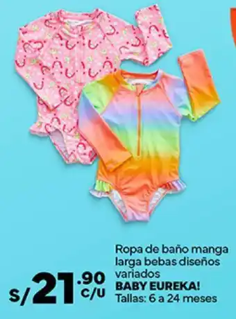 Plaza Vea Ropa de baño manga larga bebas diseños variados BABY EUREKA! Tallas: 6 a 24 meses oferta