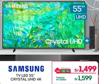 Tottus SAMSUNG TV LED 55" CRYSTAL UHD 4K oferta