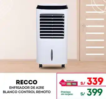 Tottus RECCO ENFRIADOR DE AIRE BLANCO CONTROL REMOTO oferta