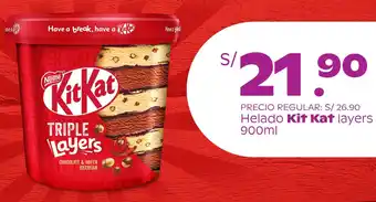 Tambo Helado Kit Kat layers 900ml oferta