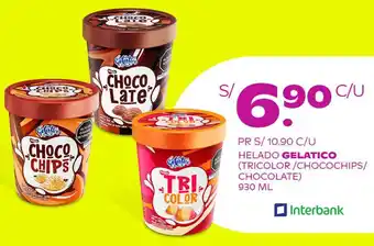 Tambo HELADO GELATICO TRICOLOR/CHOCOCHIPS/ CHOCOLATE) 930ML oferta