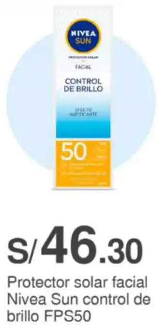Metro Protector solar facial Nivea Sun control de brillo FPS50 oferta
