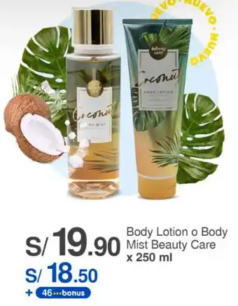 Metro Body Lotion o Body Mist Beauty Care x 250 ml oferta