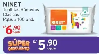 Mifarma NINET Toallitas Húmedas Clásicas Pqte. x 100 und. oferta