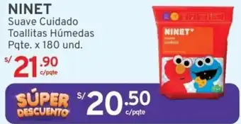 Mifarma NINET Suave Cuidado Toallitas Húmedas Pqte. x 180 und. oferta