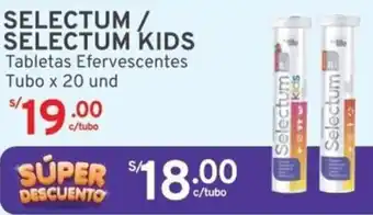 Mifarma SELECTUM / SELECTUM KIDS Tabletas Efervescentes Tubo x 20 und oferta