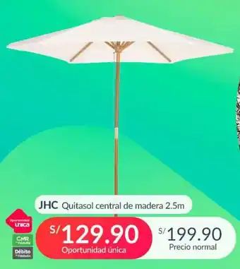 Falabella JHC Quitasol central de madera 2.5m oferta