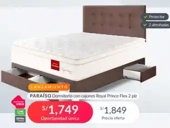 Falabella PARAÍSO Dormitorio con cajones Royal Prince Flex 2 plz oferta