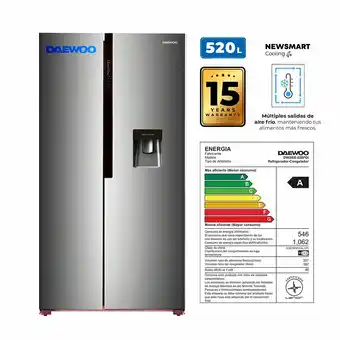 Tottus Refrigeradora sbs 520lt panel disp inox oferta