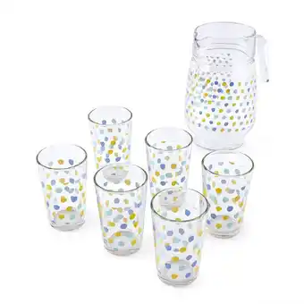 Tottus Jgo 7pz jarra 1.5l+6 vaso 225ml bolas pu oferta