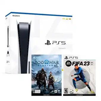 Tiendas EFE Consola ps5 sony con lector + juego god of war + juego fifa 23 digital oferta