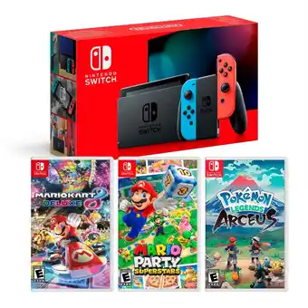 Tiendas EFE Consola nintendo switch 2019 + juego pokemon legends arceus + juego mario kart deluxe + juego mario party superstars oferta