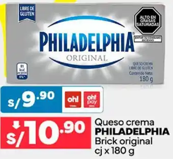 Plaza Vea Queso crema PHILADELPHIA Brick original cj x 180g oferta