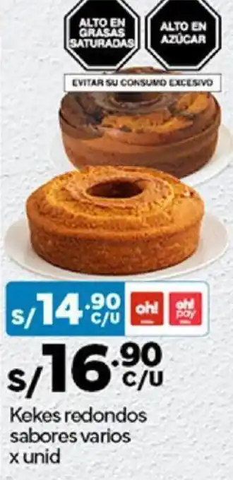Plaza Vea Kekes redondos sabores varios x unid oferta