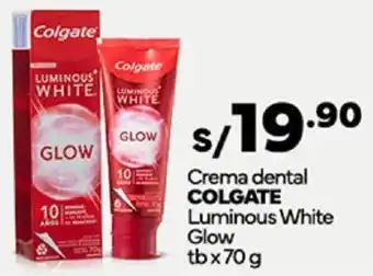 Plaza Vea Crema dental COLGATE Luminous White Glow tb x 70g oferta