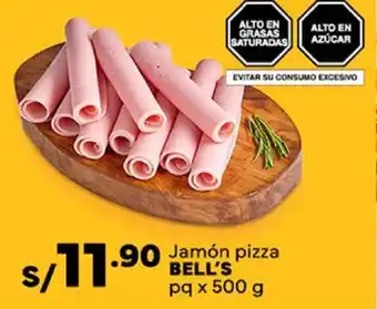 Plaza Vea Jamón pizza BELL'S pq x 500g oferta