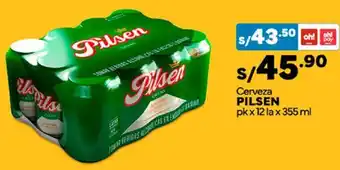 Plaza Vea Cerveza PILSEN pk x 12 lax 355 ml oferta