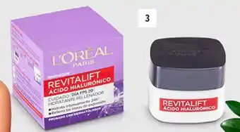 Plaza Vea Crema / Gel hidratante L'ORÉAL Revitalift hialurónico Día FPS 20/Noche / Anti-Brillo fr x 50 ml oferta