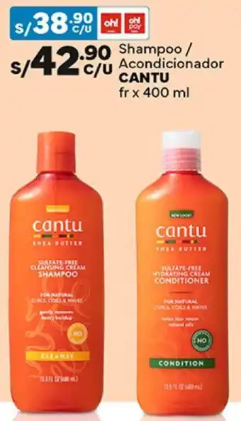 Plaza Vea Shampoo/ Acondicionador CANTU fr x 400 ml oferta