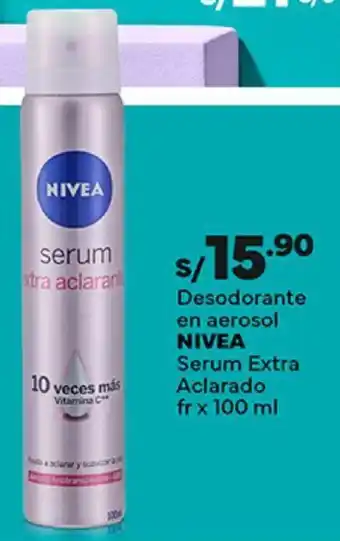 Plaza Vea Desodorante en aerosol NIVEA Serum Extra Aclarado fr x 100 ml oferta