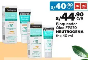 Plaza Vea Bloqueador Óleo FPS70 NEUTROGENA fr x 40 ml oferta