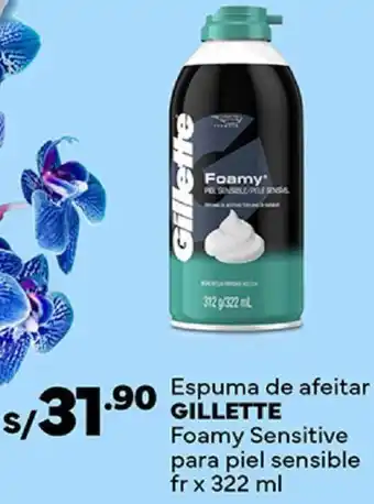 Plaza Vea Espuma de afeitar GILLETTE Foamy Sensitive para piel sensible fr x 322 ml oferta
