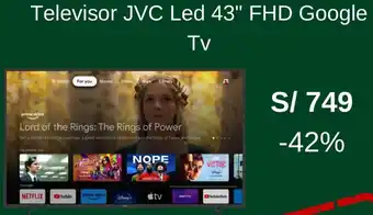 Tottus Televisor JVC Led 43" FHD Google oferta
